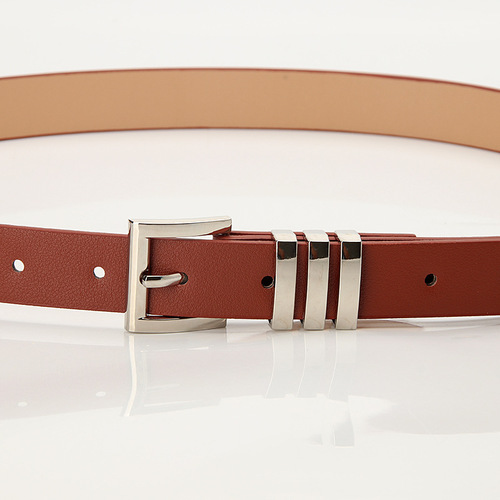 Wholesale European and American fashion trend women's belts versatile classic square pinhole jeans belt belt for women