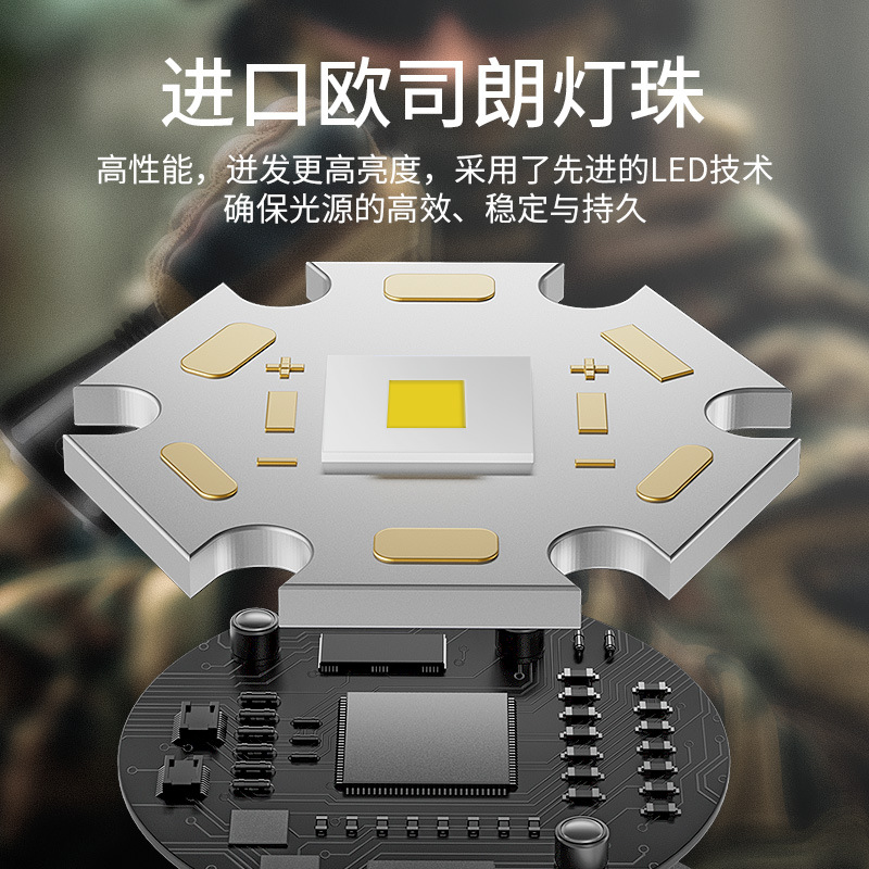 Fabricante de fuego de fuego de linterna táctica carga de luz fuerte cañón de enfoque superbrillante de largo alcance ciclismo al aire libre acampamiento doméstico portátil