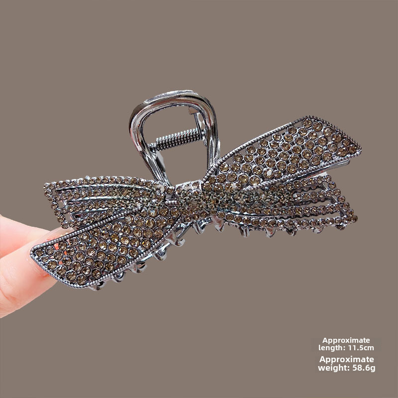 Temperamento Full Diamond Metal Shark Clip Hairpin Back Head Coil Hair Grab Clip Donna Primavera Estate Super Large Clip Copricapo Hair Grab_voghion.com
