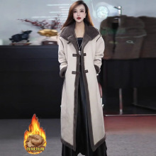 加绒加厚毛呢外套女2025秋冬新款洋气显瘦皮毛一体中长款妮子大衣