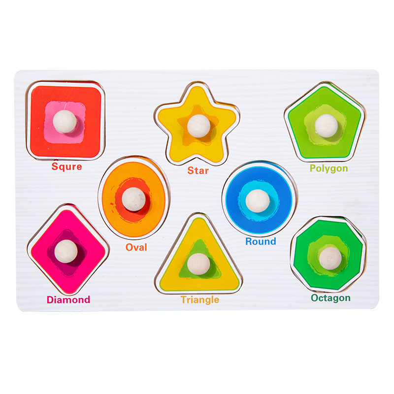CPC tablero de agarre de la mano de madera para niños rompecabezas digital Alfabeto animal tablero de juego cognitivo Montessori Educación Temprana Juguetes Educativos