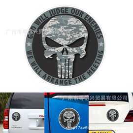 S-355病毒骷髅乙烯汽车反光汽车贴纸 摩托汽车恐怖骷髅头车身车贴
