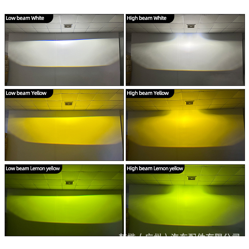 2.0 Inch automóvil doble luz LED lente de luz blanca amarillo azul limón tricolor ultra brillante lejos y cerca doble luz en uno image 4
