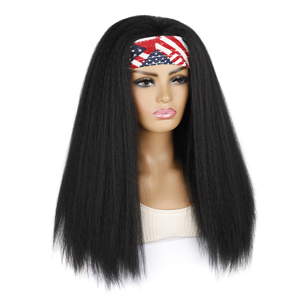 Außenhandel Haarband Turban Perücke Kopfbedeckung Cornrows Haarband Perücke Kopfbedeckung Turban Stil lange Haare Kopfbedeckung_voghion.com