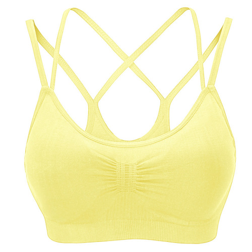 Summer thin strap beautiful backless camisole sleep underwear without wire small chest gathering yoga exercise underwear for women