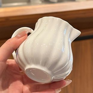 Pearl Light Ins Milk Pot Pumpkin Milk Pot Ceramic Small Milk Pot Coffee Utensils