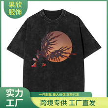 Hedgehog Shadow woman Men Cotton Washed Hot stamping Print T