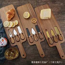 跨境木质餐盘家用奶酪芝士板实木牛排熟食板带手柄披萨盘点心盘