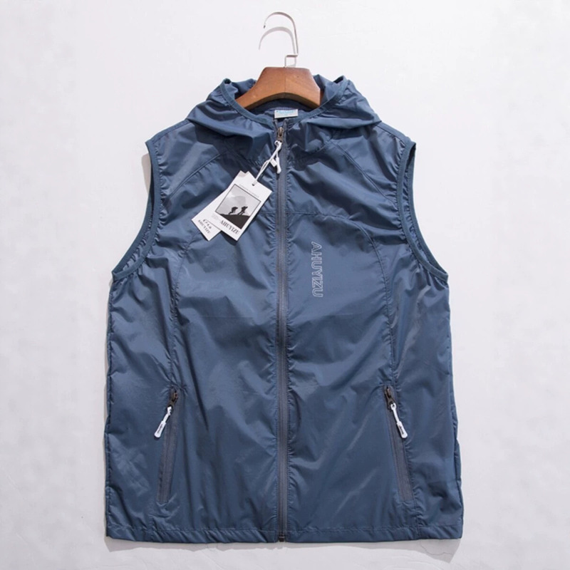 Spring and Summer Outdoor Sports Ultra-Thin Quick-Drying Vest for Men with Hood, Large Size, Breathable, Sweat-Absorbent, Running, Mountaineering, Sun Protection Vest Spring and Summer Outdoor Sports Ultra-Thin Quick-Drying Vest for Men with Hood, Large Size, Breathable, Sweat-Absorbent, Running, Mountaineering, Sun Protection Vest