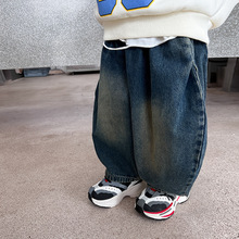 厚以童装男童牛仔裤春秋洋气儿童哈伦裤宽松洋气男女童牛仔长裤潮