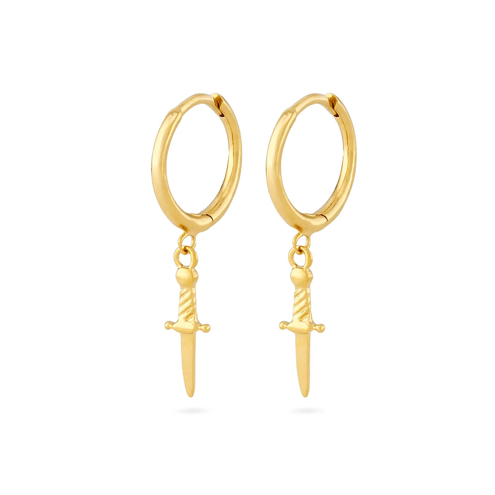 Fashion Cross Sterling Silver Inlaid Zircon Drop Earrings 1 Pair