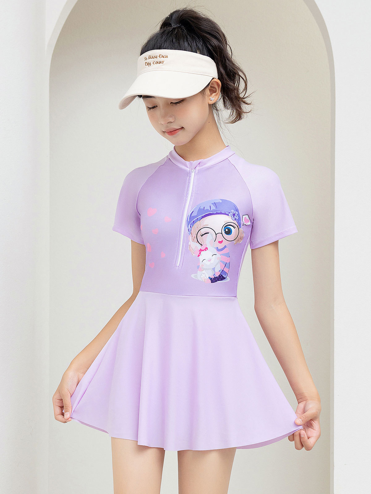 trajes de baño para niños niñas 2024 nuevo conjunto de entrenamiento profesional de secado rápido protector solar de mangas cortas trajes de natación para niñas