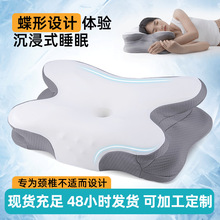 跨境批发家用柔软枕芯记忆枕蝶形护颈枕记忆棉护颈枕头睡觉专用