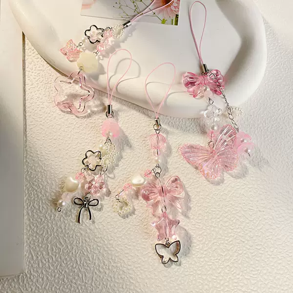 Girly Sweetheart Flower Mobile Phone Chain Bag Chain Gift Accessories Ccd Camera Chain Gift Cute Bag Pendant Ins