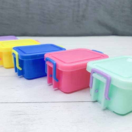 Miniature dollhouse storage box, cute children's pretend play DIY plastic box, simulated convenience store props