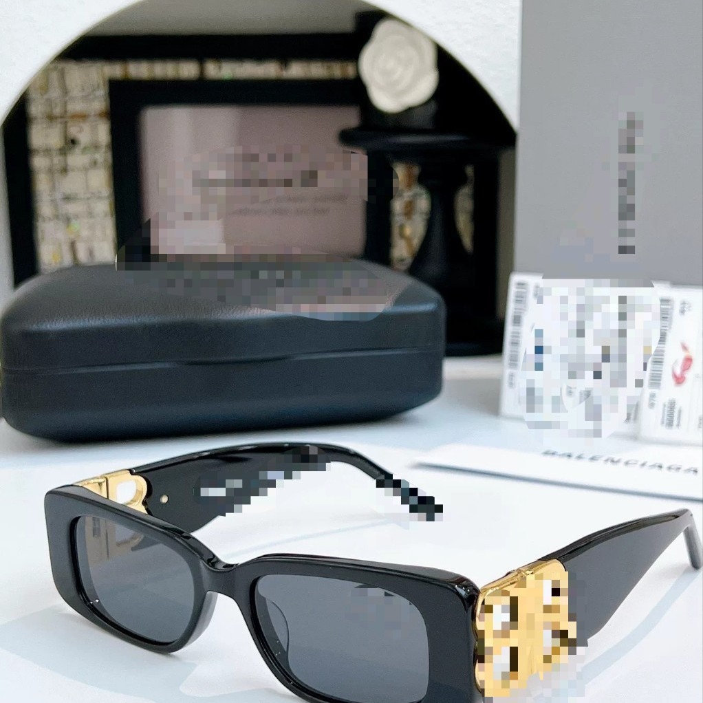 2026 New Model Paris Double B Sunglasses for Women, High-End Version with Square Gold Letter Temples, Bb0096S Sunglasses