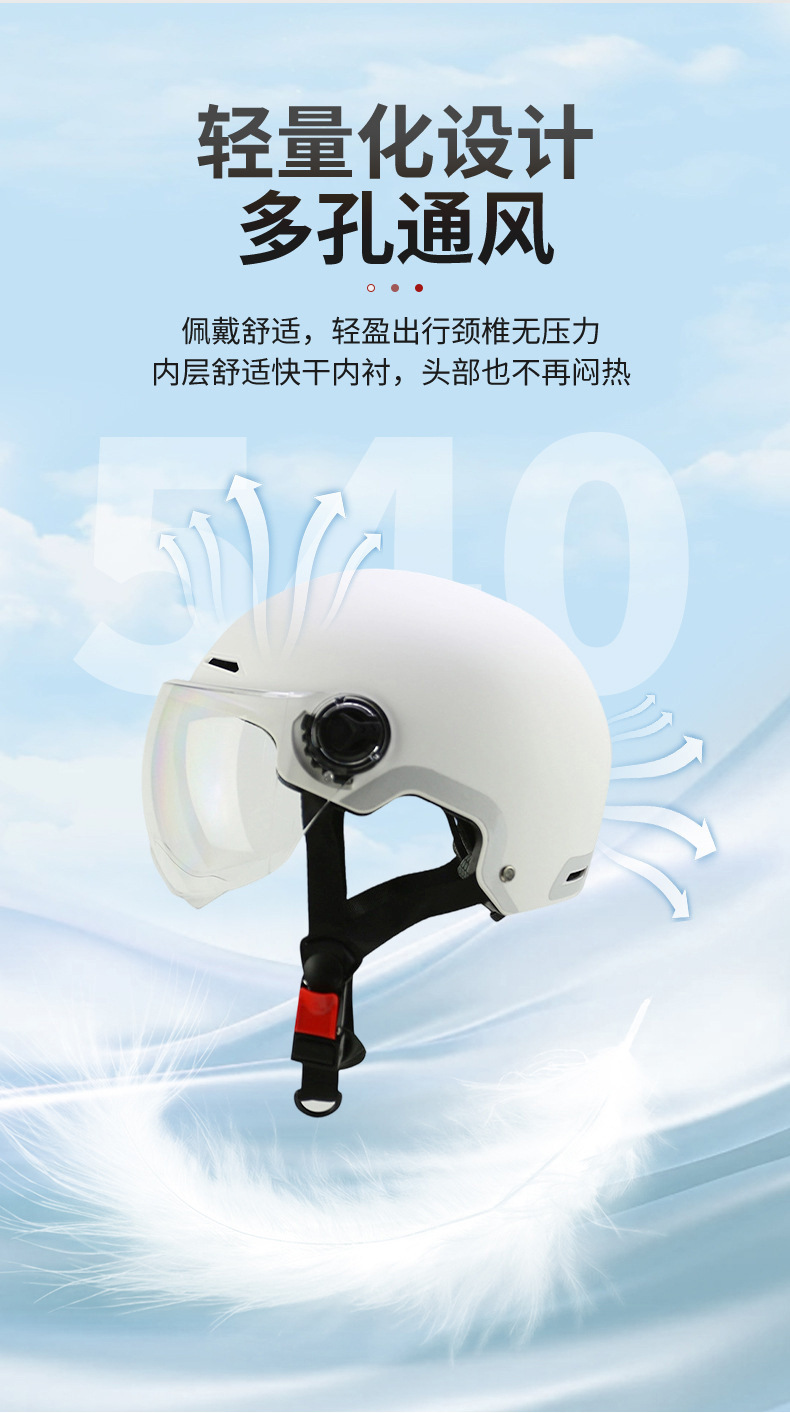 New White Motorcycle Rider Helmet, Suitable for All Seasons, Customized Advertising, 3C Certified, New National Standard Electric Vehicle Helmet