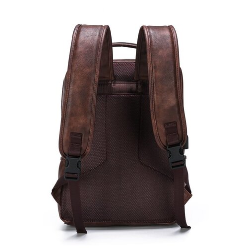  New European and American Retro Backpack Fashion Retro Men’s Backpack Solid Color Youth Backpack Student Bag