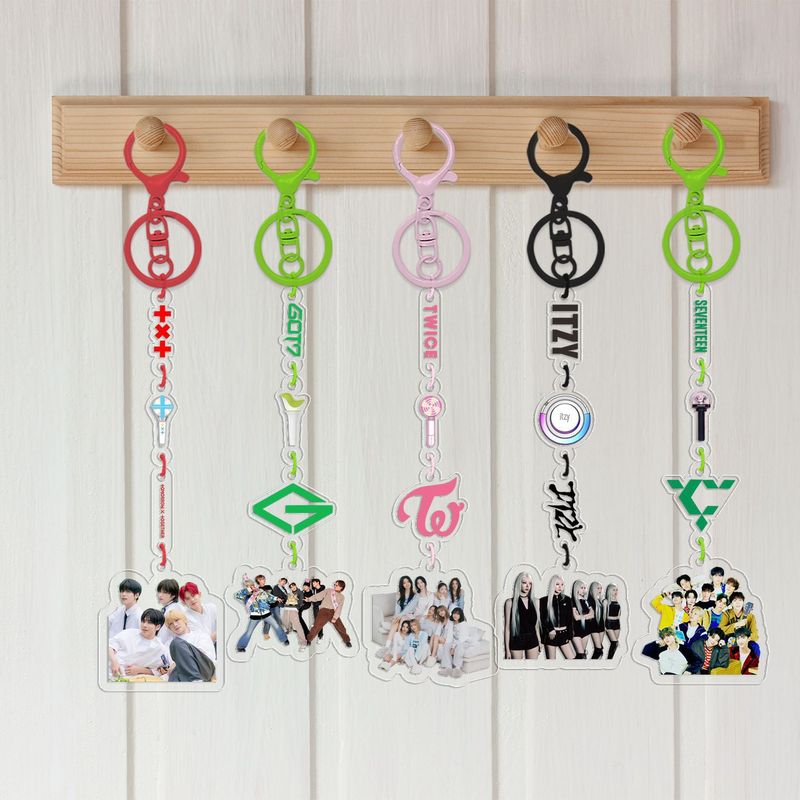 KPOP 韓流アクリルストリングペンダントキーホルダー BT BL ボーダーモンスター NJZ EN スターペルフェルエバッグペンダント DIY|undefined