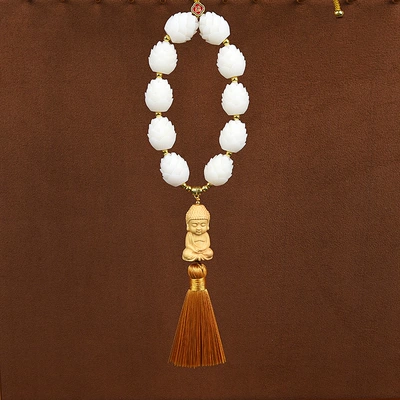 Tiktok Popular Lotus Little Buddha Car hanging - good-luck-single-buddha-yellow-tassel