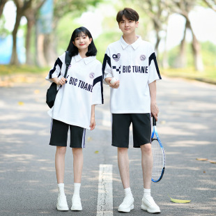 Graduation class clothing academic style junior high school students summer new short sleeve t-shirt suit Senior high school primary school students chorus performance clothing