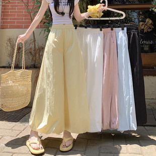 K4H Real Shot Plus Size Floral Bloomers Women's Summer New High-Waisted Loose Slimming Look Draped Bloomers Casual Wide Legs