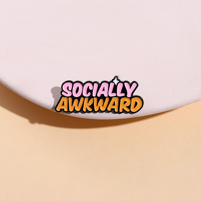 Letter Pattern Unisex Gender Casual Pin Letter Alloy Plating Unisex Brooches