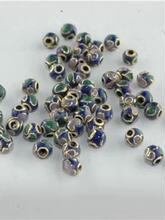 北京景泰蓝库存老货掐丝珐琅手工DIY珠子，0.4厘米垒德株