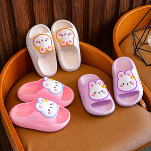 Wholesale stall children's slippers bunny non-slip wear-resistant soft bottom home bathroom small medium and large children's slippers girls