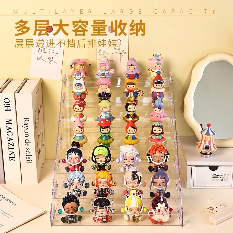 アクリルネイルアートディスプレイラックプラスチック透明ラックディスプレイラック人形アイシャドウ化粧品収納ラックブラインドボックスディスプレイボックス|undefined