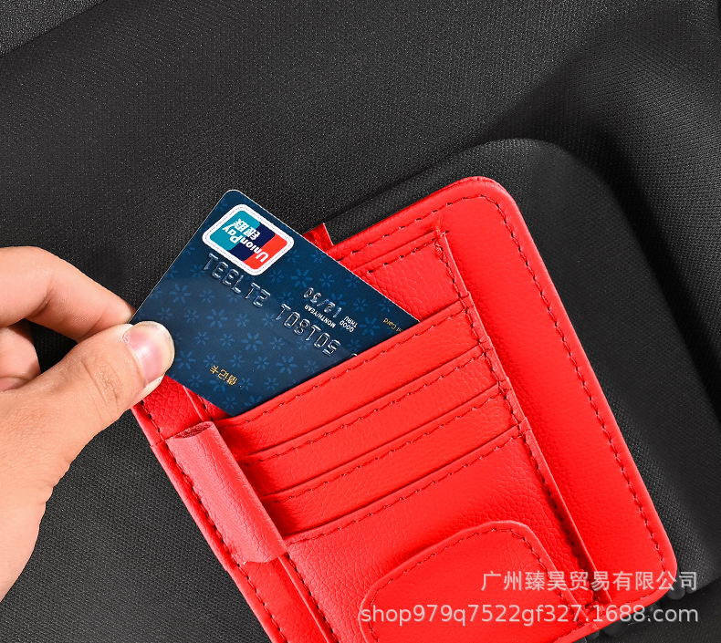 Car Sun Visor Storage Holder Multifunctional Car Glasses Holder Card Business Card Certificate Holder Bills Interior Storage Bag