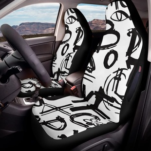 Cross-border Amazon hot letter graffiti note element car seat cover with airbag hole a generation of hair