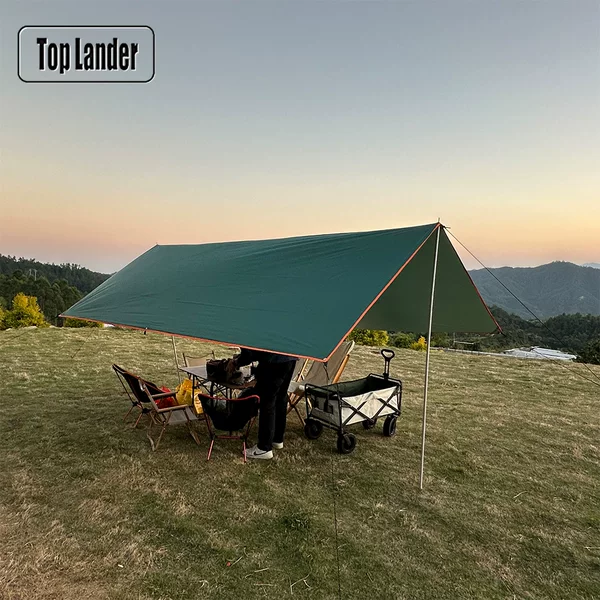 Outdoor Silver-Coated Square Canopy with 8 Hanging Points, Waterproof and Sun-Resistant, Available in Various Sizes, Camping Sunshade Pavilion, Wholesale in Stock