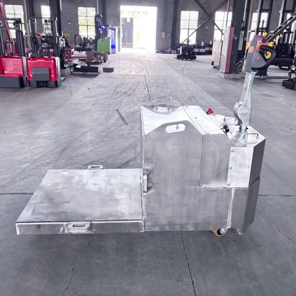 304不锈钢电动搬运车升降平台食品厂药材厂叉车不锈钢平板车非标