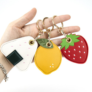 airtag Protective Cover Access Card Cover Leather Cartoon Water Drops Square Cute Small Gift Cool Creative Keychain