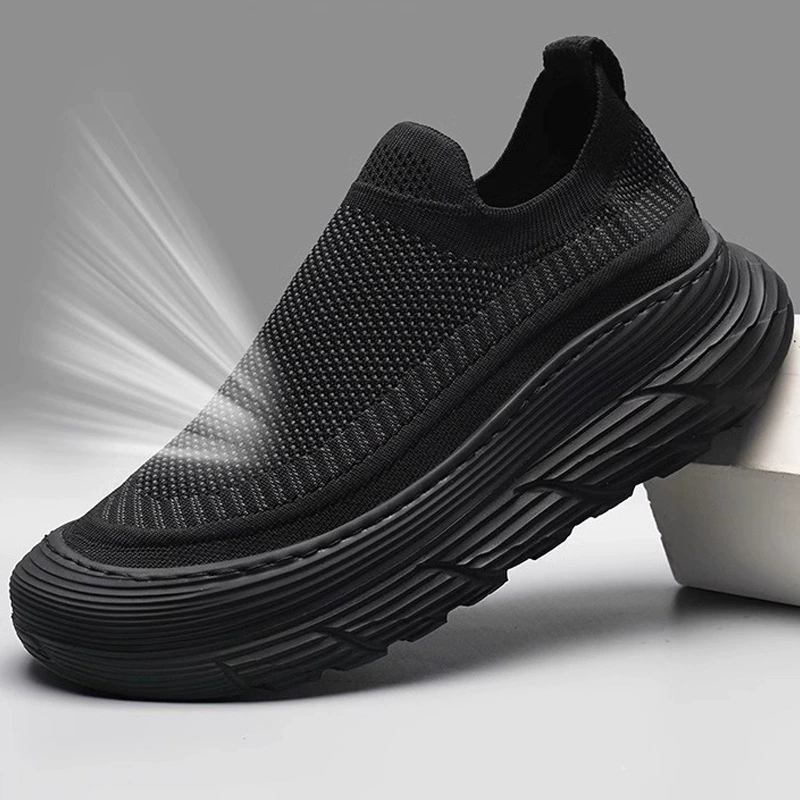 Повседневная спортивная обувь Весна одна педаль летающая сетчатая обувь легкая дикая обувь с толстым дном