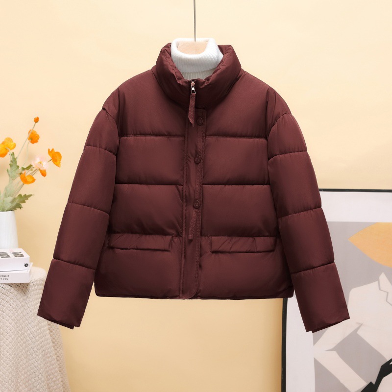 Ropa de algodón coreana para mujeres corta en 2025, nueva chaqueta de algodón gruesa coreana, chaqueta de algodón de invierno pequeña, moda image 7