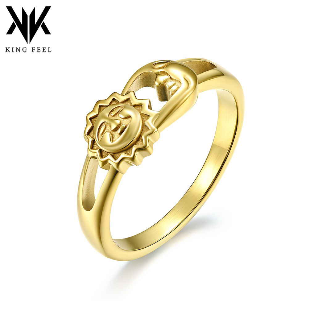 Cross-border Amazon smile face sun moon wedding proposal engagement commemorative ring hand jewelry on behalf of hair