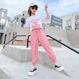 夏季洋气时髦套装儿童韩版网红夏装大中童运动两件套潮女童防蚊裤