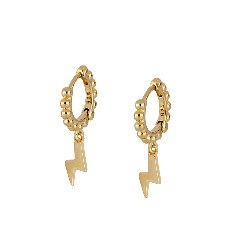 Simple Style Style New Style Copper Gold Plated Inlaid Zircon Lighting Pendant Earrings