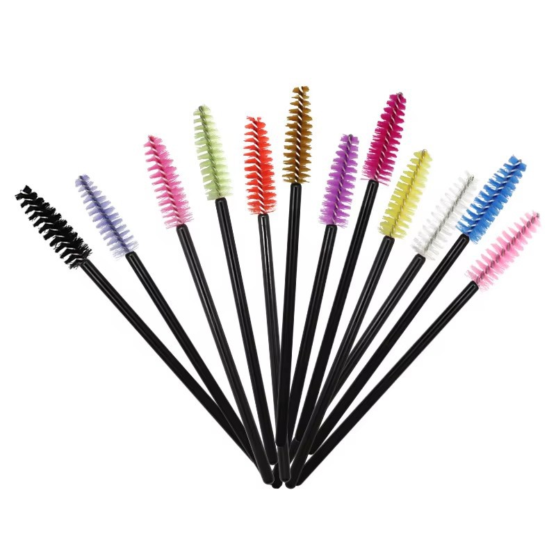 Factory Wholesale Disposable Solid Rod Eyelash Brush 50 Pieces/Pack Portable Spiral Eyelash Curling Eyebrow Brush Eyebrow Comb
