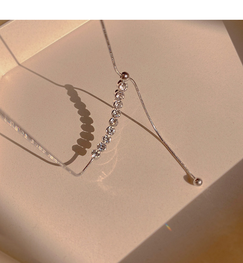 Fashion Geometric Copper Inlay Zircon Necklace 1 Piece