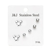 Earrings, fashionable set, European style, suitable for import, 3 pair, Korean style, wholesale