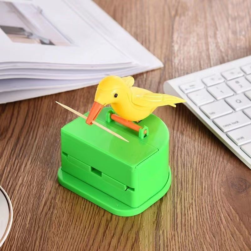 スマート楊枝缶を押すかわいい小鳥楊枝箱筒押圧式楊枝箱家庭用客間収納箱|undefined