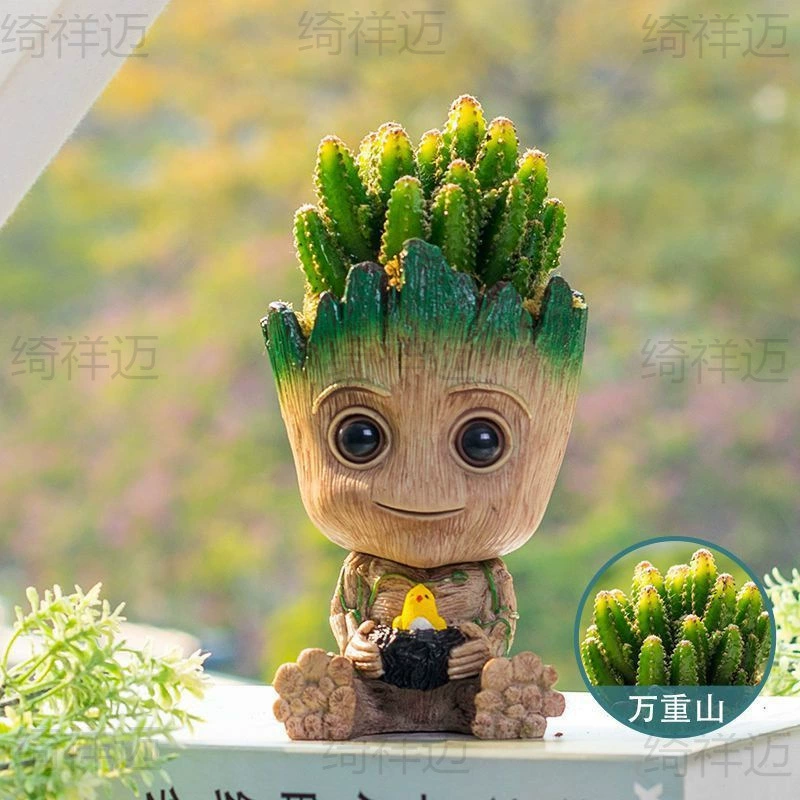 Суккулентное растение кактус в горшке Groot кактус офисное украшение рабочего стола легко выращивать зеленые растения