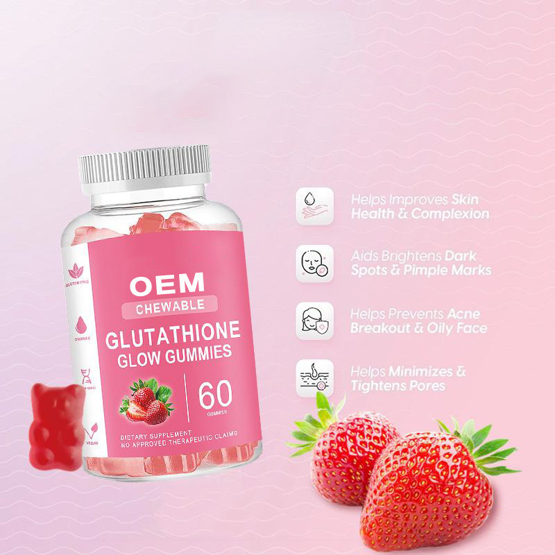 Glutathione Glow Skin Collagen Gummies 180g Fruit Flavor Daily Beauty Supplement in use
