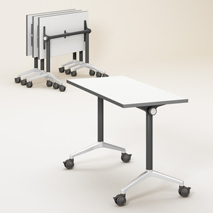 Free Shipping Folding Conference Table Training Table and Chairs Classroom Desk Office Desk Conference Room Strip Table Long Table Double Can Be Combined