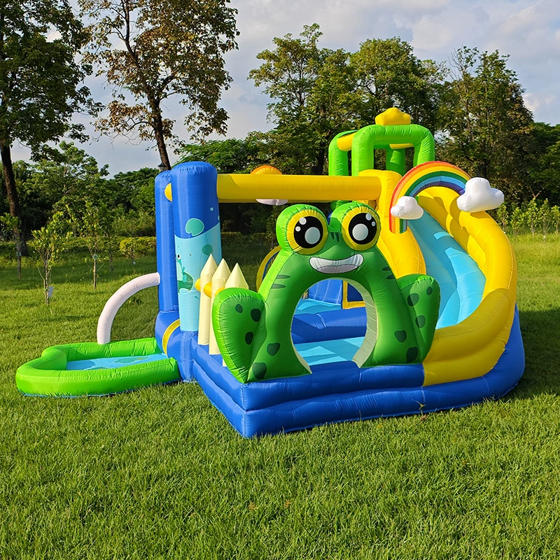 Крытый детский надувной замок трансграничный маленький лягушка прыгающий кровать дома Радуга горка Бобо мяч бассейн игрушка