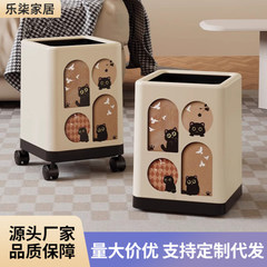 滑車ゴミ箱家庭用中古風大容量高颜値かわいいアニメ新型プラスチック衛生桶卸売り