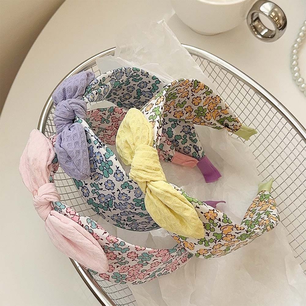 Nuevo 2025 estilo coreano de bordes anchos flores de tela arco de cabeza de banda de la niña sensación antideslizante salir a presionar tarjeta de pelo